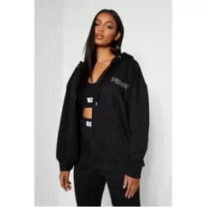 I Saw It First Reclaim Sustainable Staples Oversized Zip Front Hoodie - Black