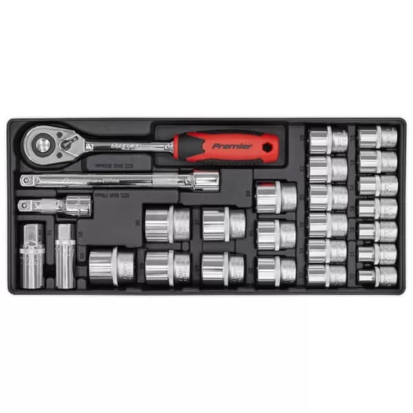 Sealey TBT35 Tool Tray Socket Set 26pc 1/2Sq Drive