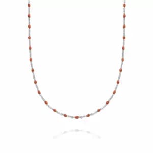 Daisy London 925 Sterling Silver Treasures Coral Beaded Necklace Sterling Silver