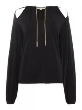 Michael Kors Solid slit detail top Black