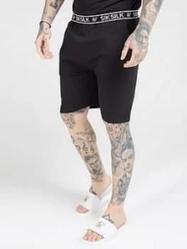 Siksilk Loose Fit Jersey Shorts, Black Size M Men