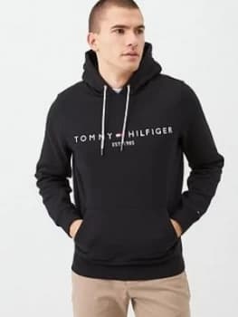 Tommy Hilfiger Core Tommy Logo Hoodie - Black