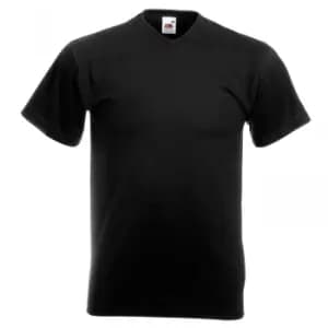 Fruit Of The Loom Mens Valueweight V-Neck, Short Sleeve T-Shirt (M) (Black)