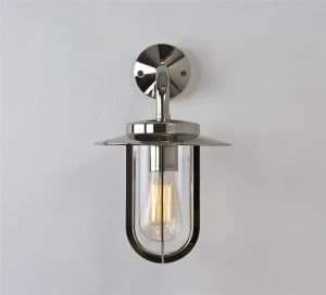 1 Light Outdoor Wall Lantern Polished Nickel IP44, E27