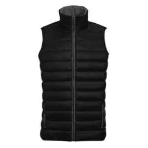 SOLS Mens Wave Padded Water Repellent Bodywarmer/Gilet (3XL) (Black)