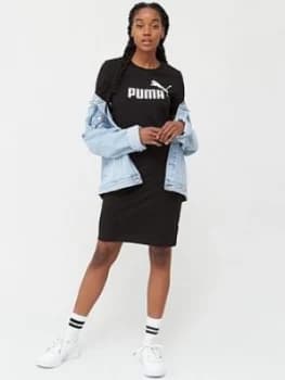 Puma Ess+ T-Shirt Dress - Black, Size L, Women
