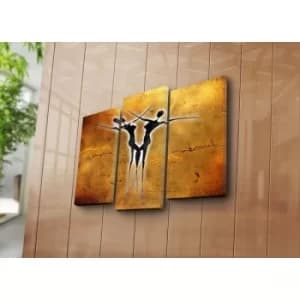 3PATK-104 Multicolor Decorative Canvas Painting (3 Pieces)