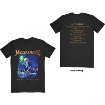 Megadeth - Rust In Peace Tracklist Unisex Small T-Shirt - Black