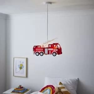 Harbin Fire Engine Matt Red Light Pendant, (Dia)120mm