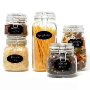 Clip Top Glass Storage Jars - Assorted Set of 5 M&W
