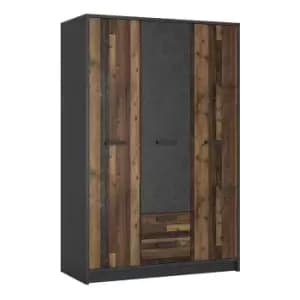 Brooklyn 3 Door Wardrobe with 2 Drawers, none