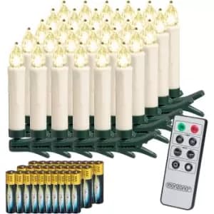 Deuba - Christmas Tree LED Candles Lights Clip On Fairy String Warm White Decor Battery Flameless Realistic Electronic 30 Pieces / Warm White