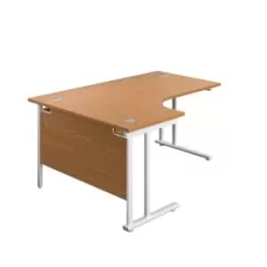 Tc 1600 x 1200 Twin Upright Left Hand Radial Desk Nova Oak-White