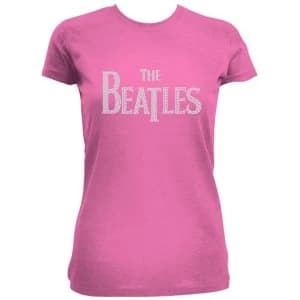 The Beatles - Drop T Logo Womens Medium T-Shirt - Pink
