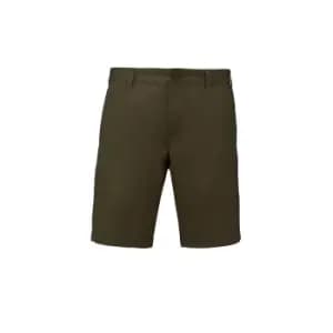 Kariban Mens Washed Effect Bermuda Shorts (36) (Washed Light Khaki)