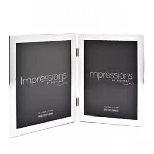Impressions Photo Frame Matt/Shiny Silver Double 6" x 8"