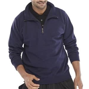 Click Workwear Sweatshirt Quarter Zip 280gsm 2XL Navy Blue Ref