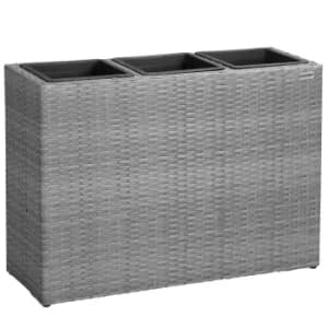 Poly Rattan Planter Grey 83x30.5x60cm