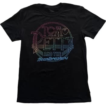 Tom Petty & The Heartbreakers - Circle Logo Unisex Large T-Shirt - Black