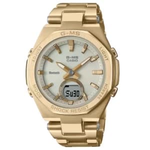 Casio G-Shock Baby G Quartz Silver Dial Gold PVD Bracelet Resin Ladies Watch MSG-B100DG-9AER