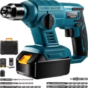 VEVOR SDS-Plus Rotary Hammer Drill, 900 RPM & 4500 BPM Electric Hammer, 2 Functions Include Drilling & Hammer Drilling, Cordless Drill Kit w/Drill