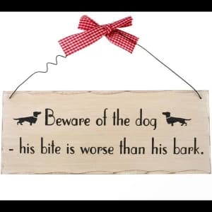 Beware Of The Dog Hanging Sign