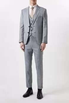 Slim Fit Chambray Blue Slub Suit Jacket