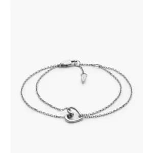 Fossil Womens Stainless Steel Chain Bracelet - Silver