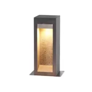 Parkstone Outdoor Pedestal Light Basalt Stone with Stainless Steel, 3000K, IP55
