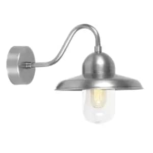 Somerton 1 Light Outdoor Fisherman Dome Wall Light Antique Nickel IP44, E27