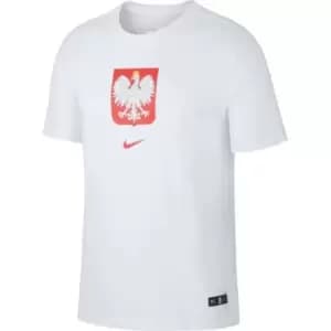 Nike Poland Crest T Shirt 2020 Mens - White
