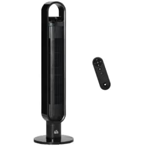 Homcom Freestanding Anion Oscillating Tower Fan - Black