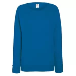 Fruit OF The Loom Ladies Fitted Lightweight Raglan Sweatshirt (240 GSM) (M) (Royal)