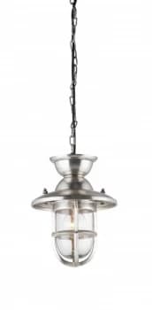 Ceiling Pendant Light Clear Glass, Tarnished Silver, E27