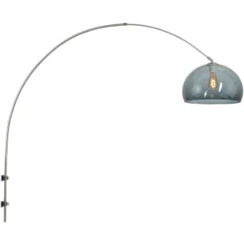 Sienna Lighting - Sienna Sparkled Light Dome Wall Light Brushed Steel, Shade Of Smoked Glass