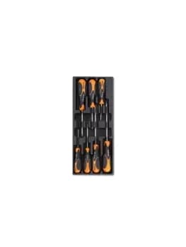 Beta Tools T228 7pc Stainless Steel Flat/PH Screwdriver Set Tray for Roller Cab