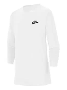 Nike Older Boys Futura T-Shirt - White/Black, Size M=10-12 Years