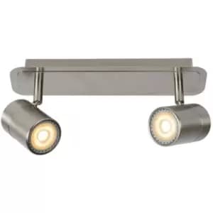 Lucide LENNERT - Twin Ceiling Spotlight - LED Dim. - GU10 - 2x5W 3000K - Satin Chrome