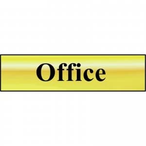 Scan Brass Effect Office Sign 200mm 50mm Standard