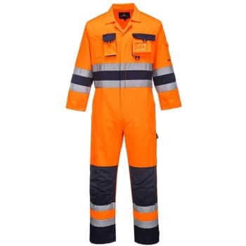 Portwest - TX55ONRS - sz S Nantes Hi-Vis Coverall - Orange/Navy