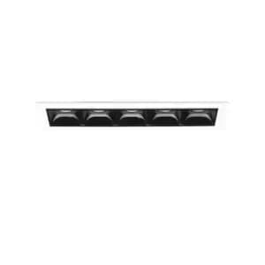 Lika Rectangle 5 Light Recessed Downlight Black 146cm 4000K