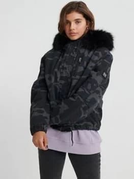 Superdry Toya Rookie Parka - Navy, Size 12, Women