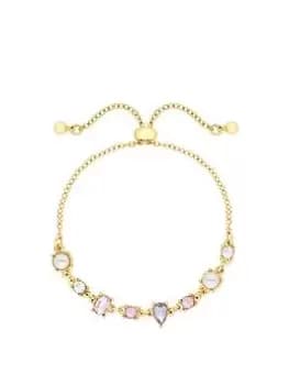 Mood Mood Gold Vibrant Multi Coloured Stone Toggle Bracelet, Gold, Women