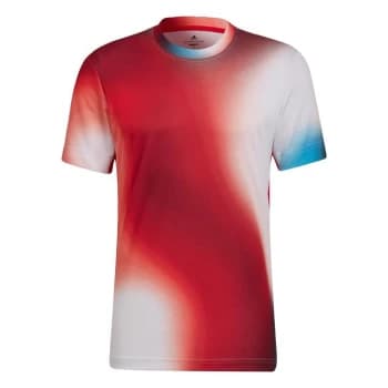 adidas Melbourne Tennis Freelift Printed Tee Mens - Orange