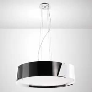 Dakota Medium 4-Light Polished Chrome/Black & White Aryl Pendant