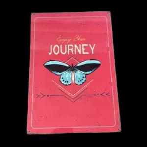 Enjoy Your Journey Butterfly Design Vintage Metal Sign