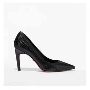 Reiss Clover Court Shoes - Black Calf