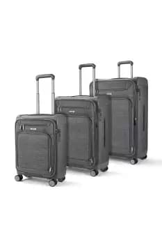 Rock Luggage Parker 3Pcs Set 8 Wheel Grey Suitcases