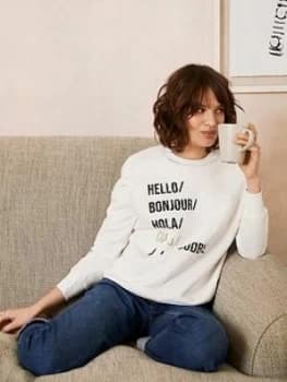 Mint Velvet Mint Velvet Cream Hello Goodbye Sweatshirt