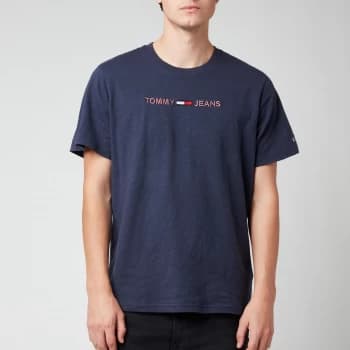 Tommy Jeans Mens 3D Linear Logo T-Shirt - Twilight Navy - M